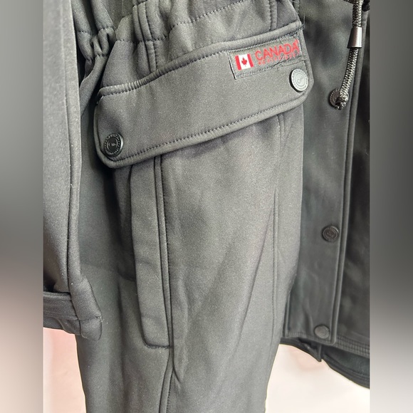 CANADA WEATHER GEAR | Black & Natural Cinched-Waist Hooded Jacket (Size: 1X) - Picture 10 of 13